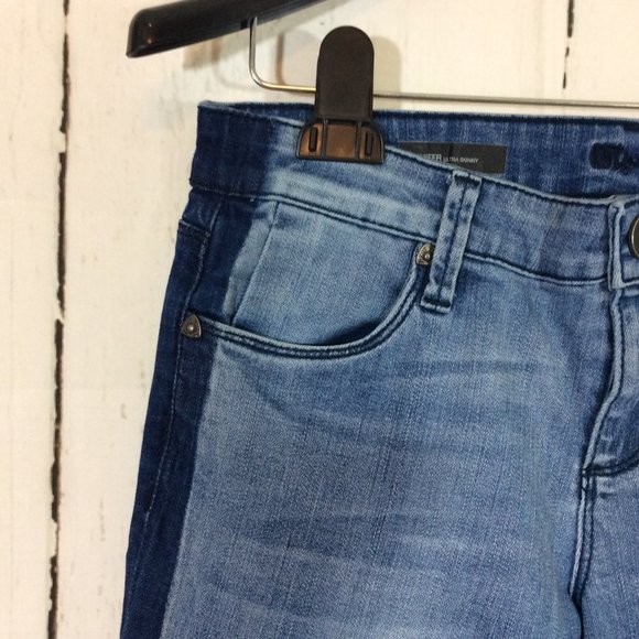 2/$30 Kut from the Kloth Jennifer Ultra Skinny Jeans with Dark Wash Side Stripe - Picture 3 of 11